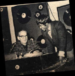 Ron Barrett chatting to Khja DJ Hunter Hancock. Photo from the June 1965 SEPIA magazine, supplied by Ron Barrett.